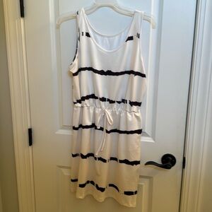 Cream and black‎ dress/swimcover